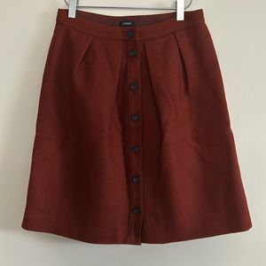 J.Crew 100% wool skirt burgondy